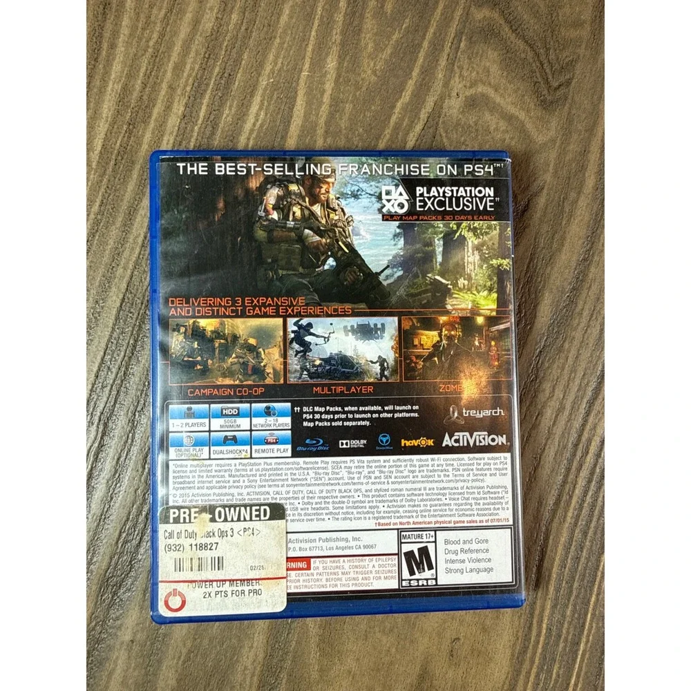 Activision Call of Duty Black Ops III PS4 One Size Blue FPS Video Game